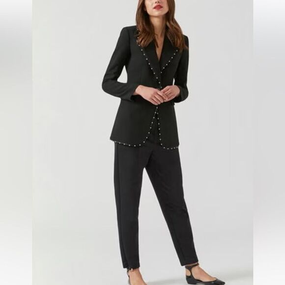 Emporio Armani Womens Single Breasted Black Blazer with Stud Accents NWOT - Picture 3 of 13